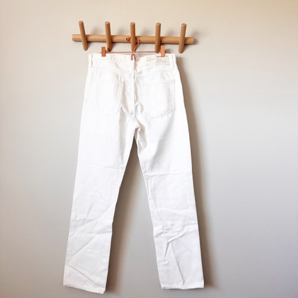 Agolde White Lana Slice Mid Rise Straight Jeans in Element NWT - Picture 11 of 16